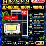 Đèn Năng Lượng Mặt Trời 100W Jindian JD-8800L All New. HÀNG XỊN