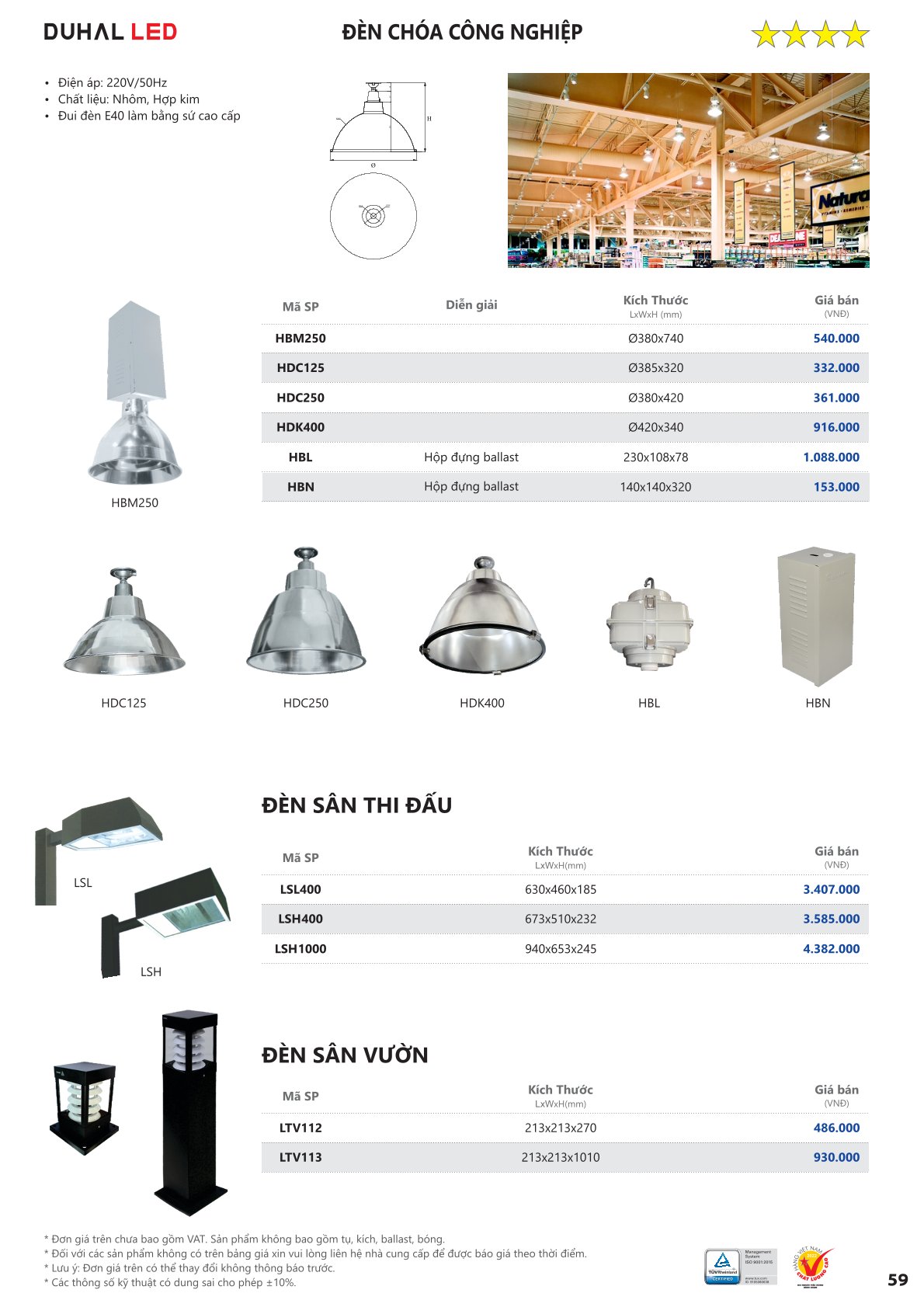 Catalog Bảng Giá DUHAL