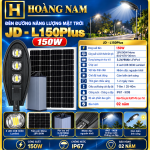 Đèn Đường Năng Lượng Mặt Trời Chuyên Công Trình 150W JD - L150PLus