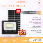Đèn Năng Lượng Mặt Trời 200W Jindian JD-8200L Mono New 2026. HÀNG XỊN