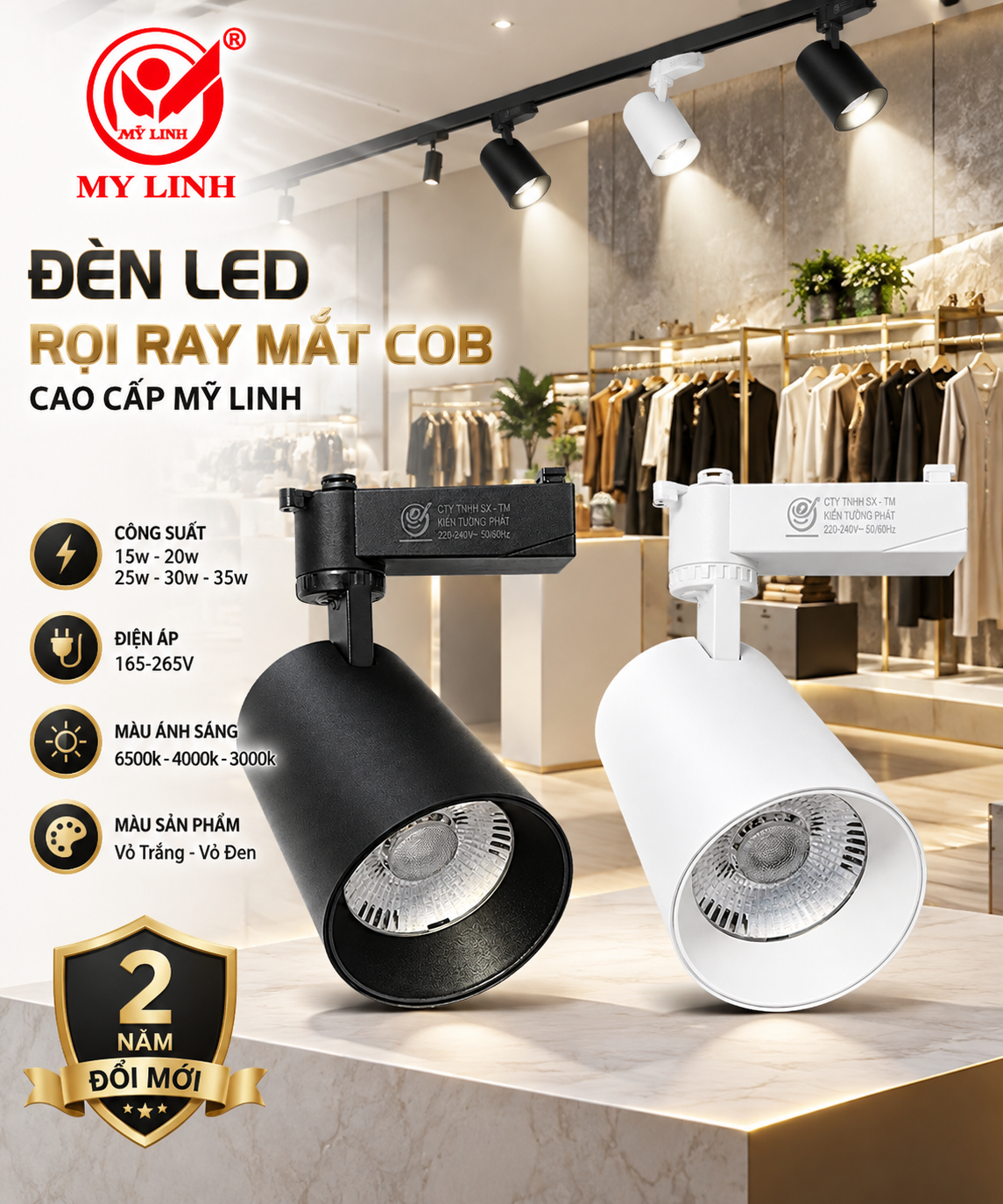 ĐÈN RỌI RAY CAO CẤP MỸ LINH 15W, 20W, 25W, 30W, 35W. - BH 2 NĂM ĐỔI MỚI. XEM BẢNG GIÁ