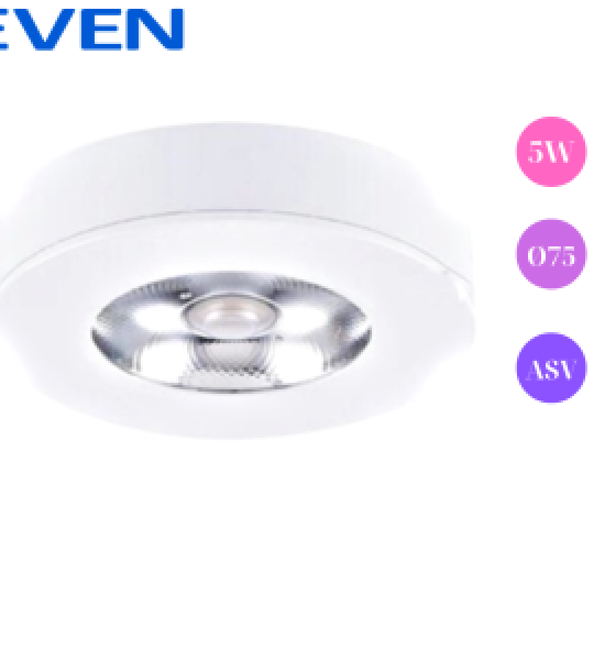 Đèn led rọi nổi 5W- viền trắng- ánh sáng vàng-phi 75mm EVEN