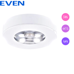 Đèn led rọi nổi 5W- viền trắng- ánh sáng vàng-phi 75mm EVEN