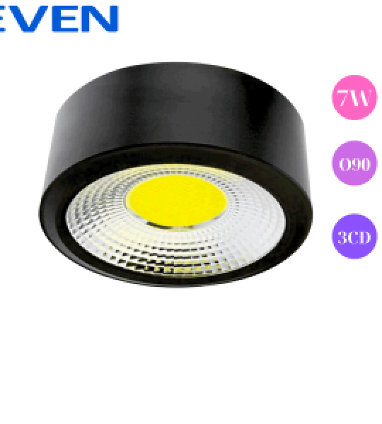 Đèn led rọi lon nổi 7W- vỏ đen- 3 chế độ màu-phi 90mm  EVEN - CHẤT LƯỢNG