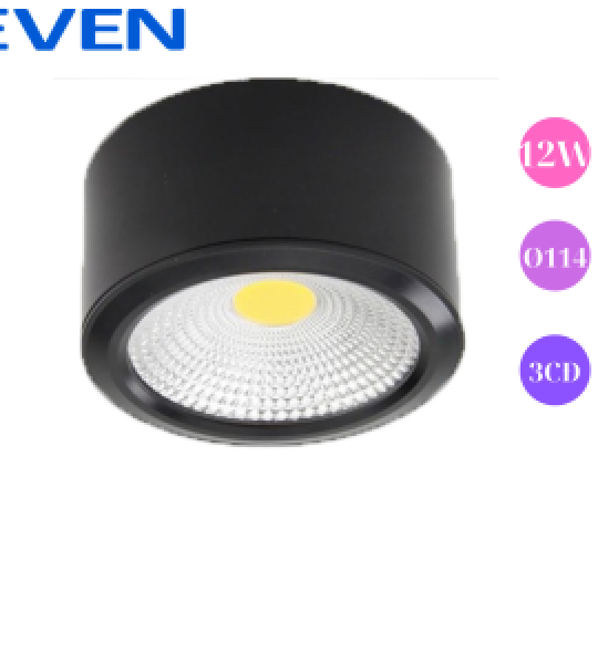 Đèn led rọi lon nổi 12W- vỏ đen- 3 chế độ màu-phi 114mm EVEN - CHẤT LƯỢNG