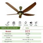 Quạt Đèn Trang Trí 5 Cánh 815 - BH: 5 Năm